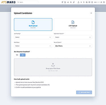 Bulk Resume Upload