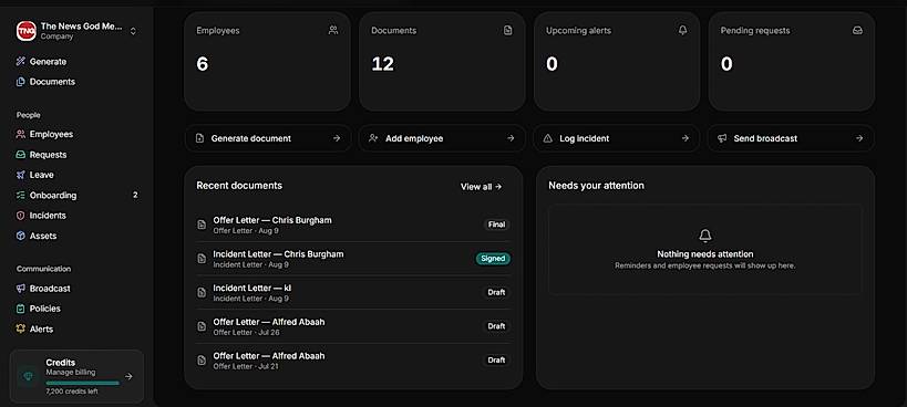 Employee records interface