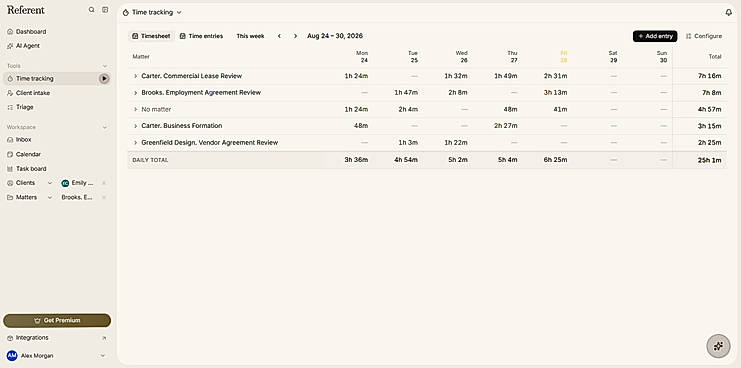 Referent Time Tracking