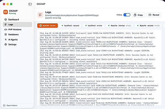 OXAMP Logs