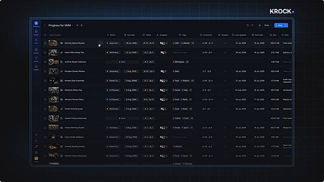 Project list view