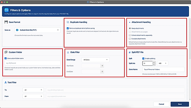 Apply the following advanced filters as per your requirements