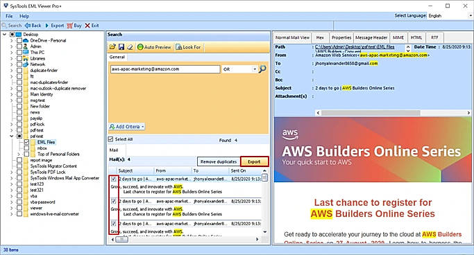 Export Search Result