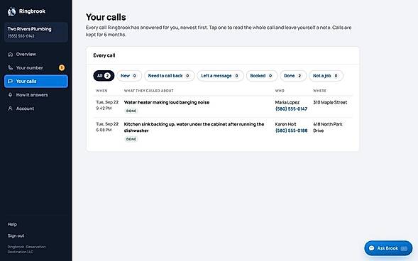 Every call in one list