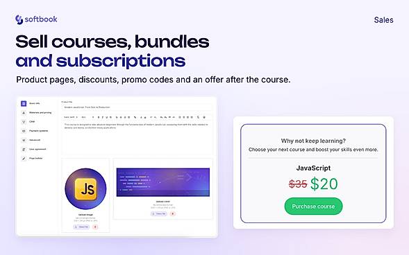 Sell courses, bundles and subscriptions