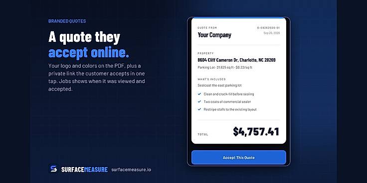 A branded quote they accept online