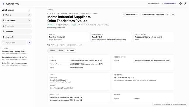 Court Case Tracking & Updates