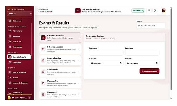 Exams and report cards
