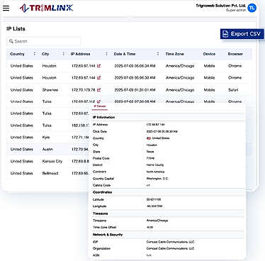 ip and geolocation list