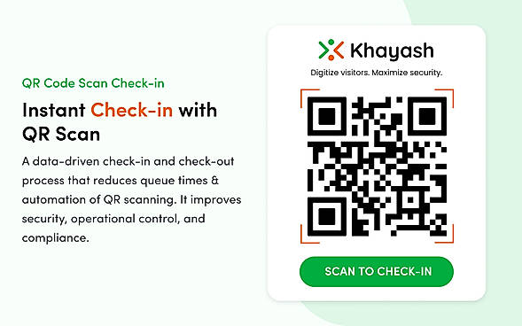 QR code visitor check-in system for fast and contactless entry