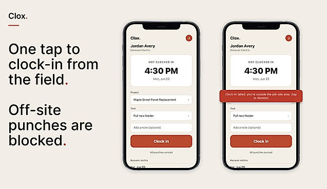 Clox one tap clock in