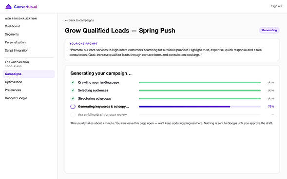 Google Ads Automation - (Builds Google Search Ads Campaigns with just one prompt into multiple ad groups, best keywords, and ad copies with the Competitor Intelligence Tool)