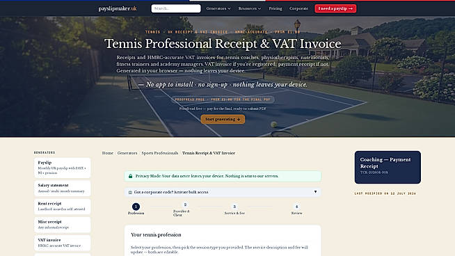 Sports Invoices