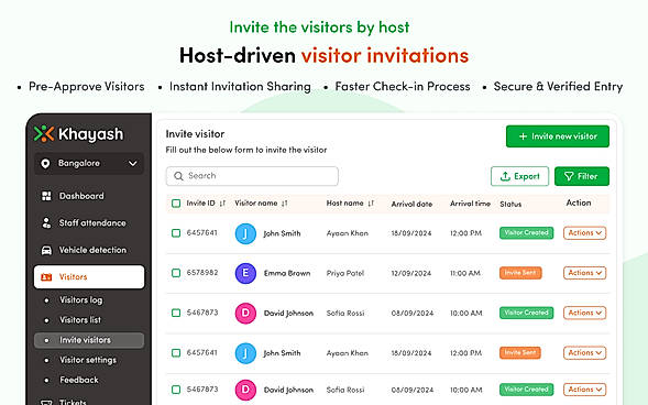 Host-driven visitor invitation system with pre-approval and scheduling