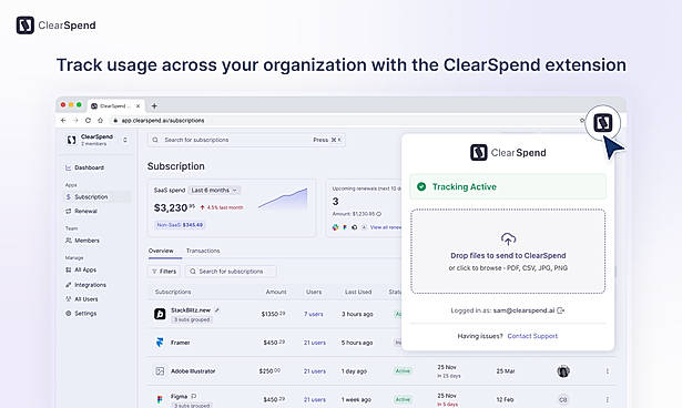 Subscription Tracking – See all SaaS spend in one view