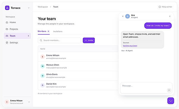 Live chat inside your product