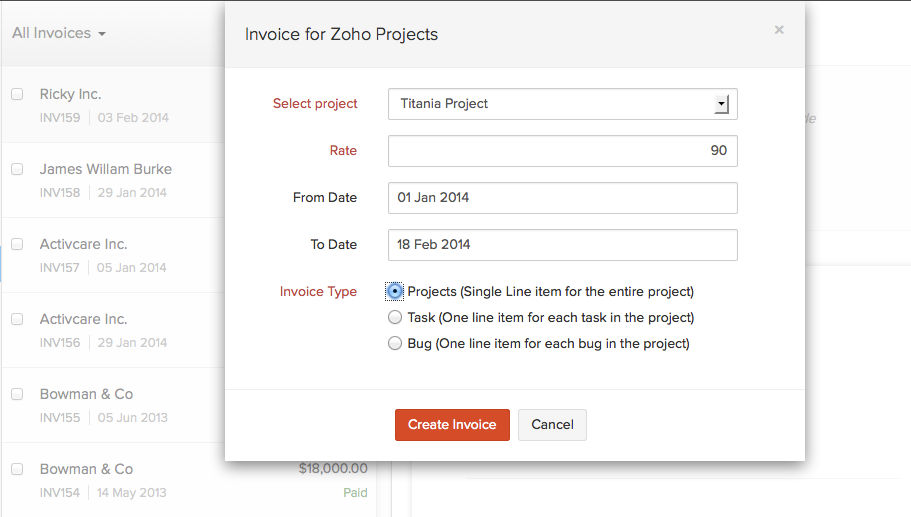 integrate zoho books and zoho invoices